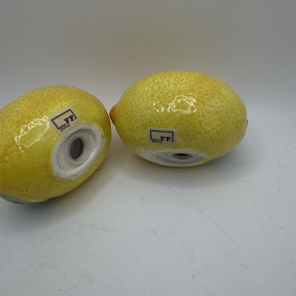 Vintage 1989 Fritz Z Floyd Lemon Salt Pepper Shakers Hand painted Japan - Picture 5 of 7